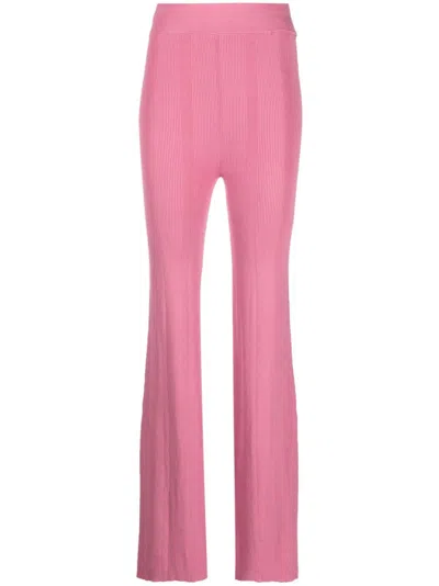 Remain Birger Christensen Soleima Knit Flared Trousers In Purple