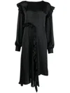 Remain Birger Christensen Ruffled Long-sleeved Maxi Dress In Black