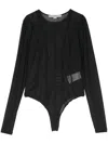 Remain Birger Christensen Semi-sheer Cutline-detail Bodysuit In Black
