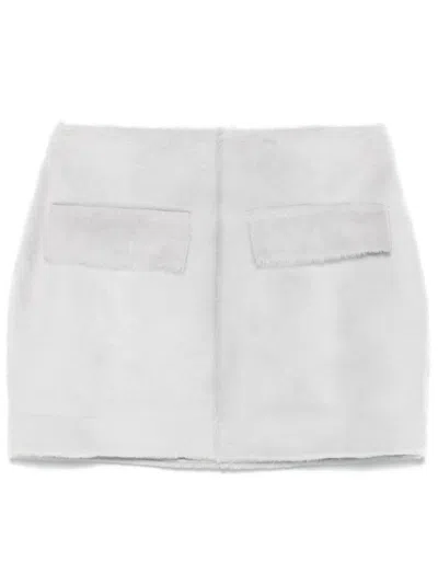 Remain Birger Christensen Shearling Mini Skirt In Grey