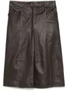 Remain Birger Christensen Short Leather Trousers In Braun