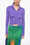 Remain Birger Christensen Slim Fit Ribbed Sweater With Maxi Collar In Purple