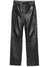 Remain Birger Christensen Sheepskin Panelled Straight-leg Trousers In Black