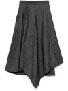 Remain Birger Christensen Striped Draped Skirt In Grey
