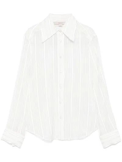 Remain Birger Christensen Striped Shirt In 2936 Cloud Dancer Comb
