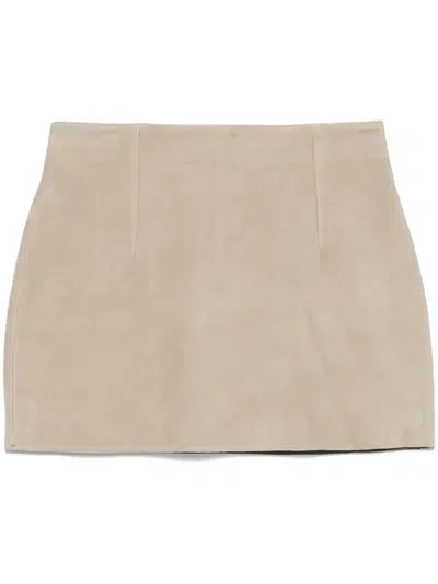 Remain Birger Christensen Suede Mini Skirt In Grey