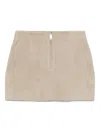 Remain Birger Christensen Beige Bonded Leather Miniskirt In White