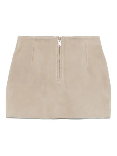 Remain Birger Christensen Suede Mini Skirt In White