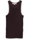 Remain Birger Christensen Mesh-edge Tank Top In Bordeaux