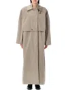 Remain Birger Christensen Remain Trench Coat With Cropped Overlay And Classic Collar In Neutrals