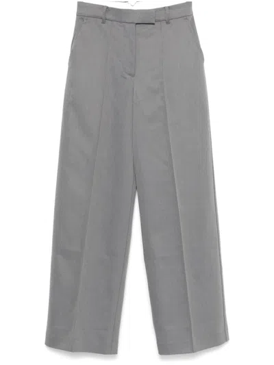 Remain Birger Christensen Twill-weave Striped Trousers In Grey