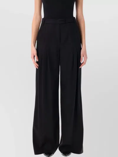 Remain Birger Christensen Wide Leg Pleated Suiting Pant With Back Pockets In Black
