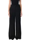 Remain Birger Christensen Wide Leg Pleated Suiting Pant With Back Pockets In Black