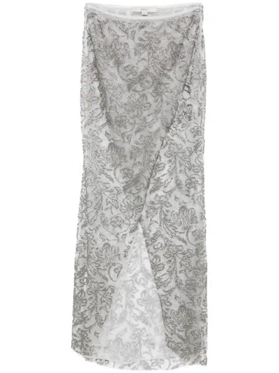 Remain Birger Christensen Wrap Maxi Skirt In Grey