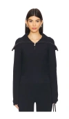 Remain Birger Christensen Zipped Collar Sweater In Navy