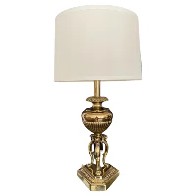Pre-owned Rembrandt Lamp Company 1950s Rembrandt Brass Lion Motif Table Lamp From North America In Brown