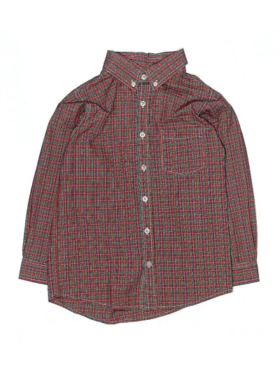 Pre-owned Remember Nguyen Kids' Long Sleeve Button Down Shirt In Red
