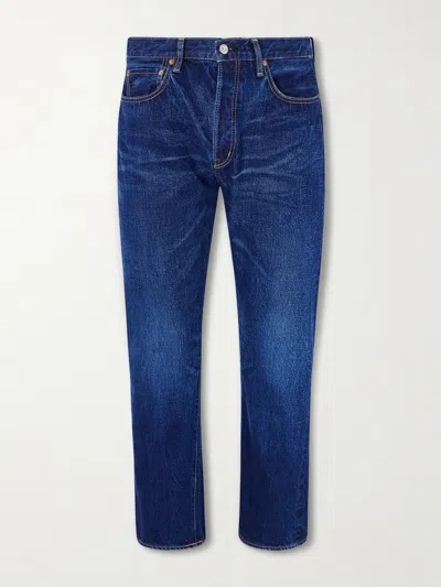Remi Relief 1954 Straight-leg Cropped Distressed Jeans In Blue