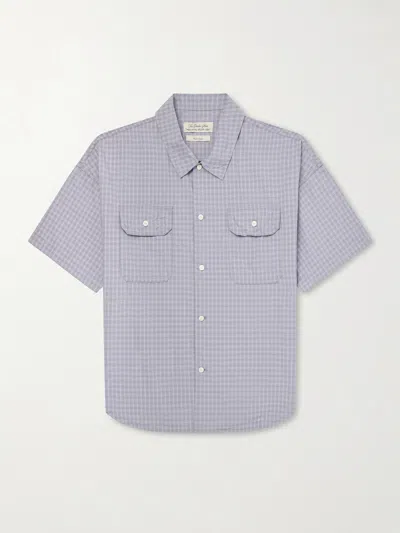 Remi Relief Checked Cotton-poplin Shirt In Blue