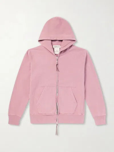 Remi Relief Cotton-jersey Zip-up Hoodie In Pink