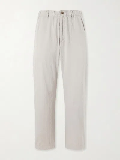 Remi Relief Straight-leg Cotton-twill Trousers In Neutral
