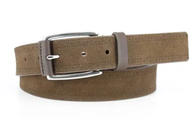 Remo Tulliani Daniel Cremieux Italian Suede Men's Belt In Chocolate In Gold