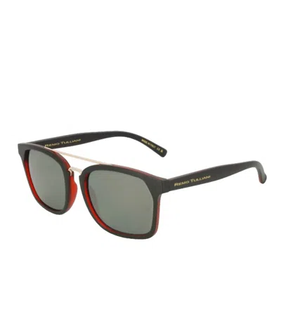 Remo Tulliani Fury Sunglasses In Matte Black Cherry/black Mirror Lens In Brown