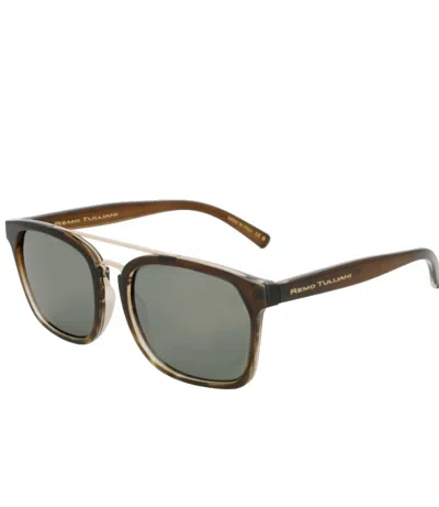 Remo Tulliani Fury Sunglasses In Olive Fade/black Mirror Lens In Brown
