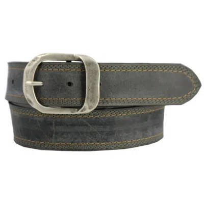 Remo Tulliani Men Commander Old World Leather Belt In Charcoal In Pink