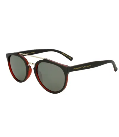 Remo Tulliani Passion Sunglasses In Matte Black Cherry/black Mirror Lens In Brown