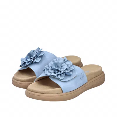 Remonte Karin Flower Topped Velcro Sandal In Blue In Multi