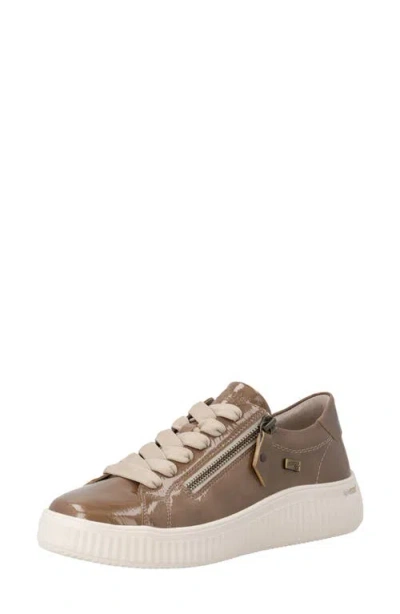 Remonte Levke 07 Faux Leather Sneaker In Fango
