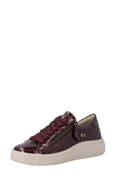 Remonte Levke 07 Faux Leather Sneaker In Wine