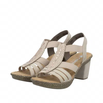 Remonte Rabea Rhinestone Leaf High Heel Sandal In Ginger In Neutral