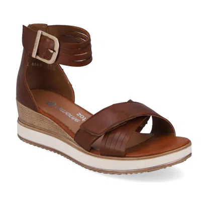 Remonte Women's Ankle Buckle Sandal In Brown