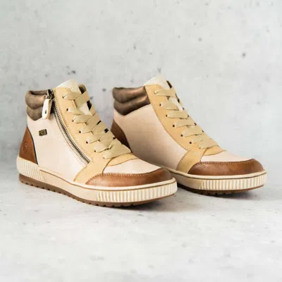Remonte Women's D0778-60 High Top Sneaker In Bronze/beige/brown In Neutral