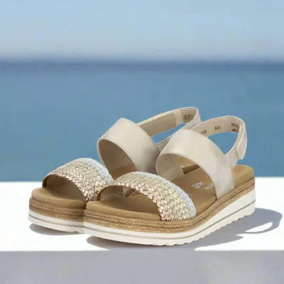 Remonte Women's D0q56 Flat Sandal In Gold/silver In White