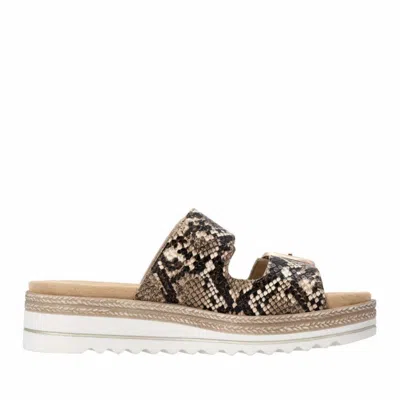 Remonte Women's Flat Sandal In Reptile In Multi