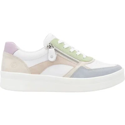 Remonte Women's Kendra 01 Leather Sneakers In Blue/weiss/cream/rose In Multi