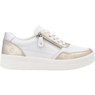 Remonte Women's Kendra 01 Leather Sneakers In Pale Gold/weiss/silver In Multi