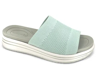 Remonte Women's Knit Slide Sandal In Green