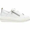 Remonte Women's Leather Sneakers In White/silver Leather In Multi