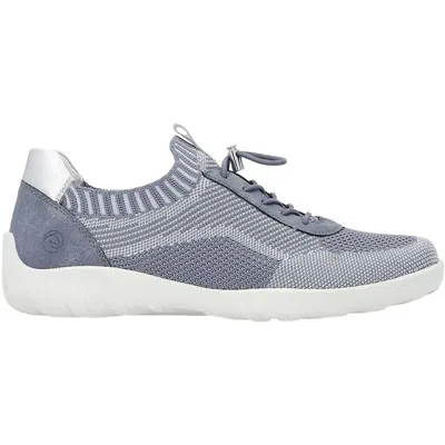 Remonte Women's Liv 18 Stretch Fabric Casual Sneakers In Jean-ciel/adria/silver In Gray