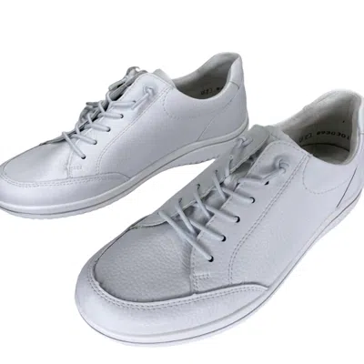 Remonte Women's Louann Low Top Round Toe Leather Sneaker In White