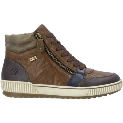 Remonte Women's Maditta 78 Waterproof High-top Leather Sneaker In Havanna/noce/pazifik In Multi