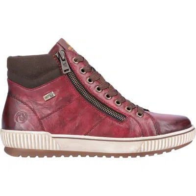 Remonte Women's Maditta Leather Hight Top Sneaker In Chianti/moro/burgundy