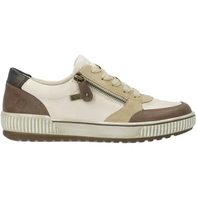 Remonte Women's Maditta Leather Sneaker In Chestnut/sand/marble Combi In Multi