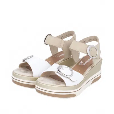 Remonte Women's Sabine 54 Weiss Pearl Strap Sandal In Beige In White