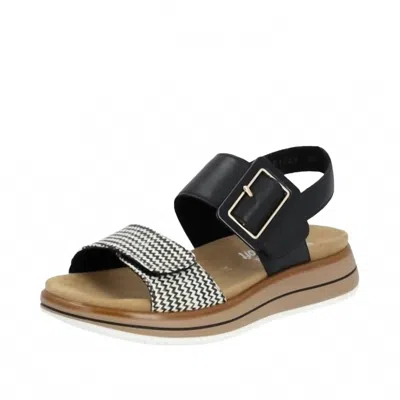 Remonte Women's Siradia Sandal In Schwarz/crema In Black