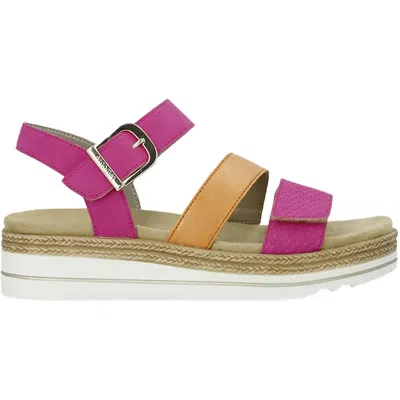 Remonte Women's Strappy Sandals In Magenta/orange Synthetic In Multi